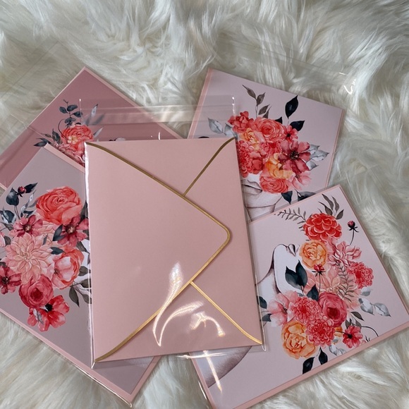 Set of Five Floral Women Elegant Greeting Cards & Luxury Envelo… - Picture 14 of 16